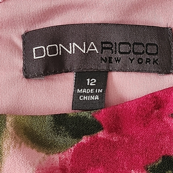 Donna Ricco Bright Floral Bateau Neck Midi Dress Size 12 - Picture 6 of 14